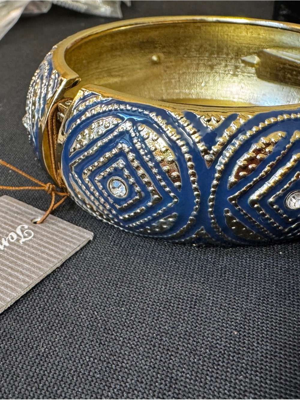 Tommy Bahama Navy and Gold Decorative Bangle Bracelet